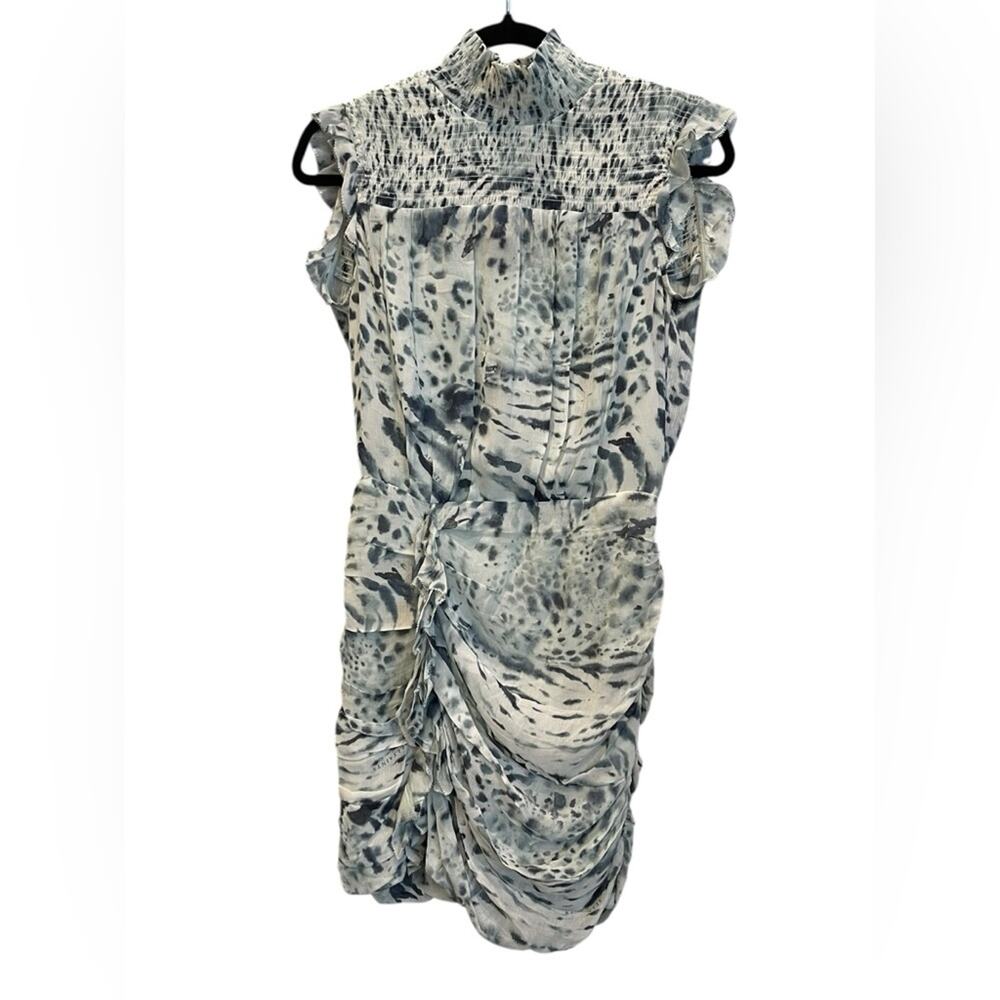 All Saints Monochrome Animal Print Midi Dress Size:2